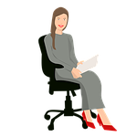 women, office, document