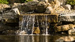 water, waterfall, pond