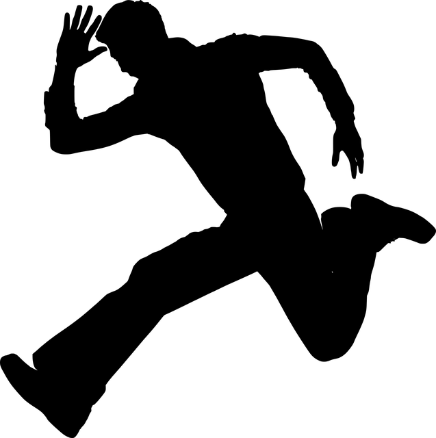 Free man running adult vector