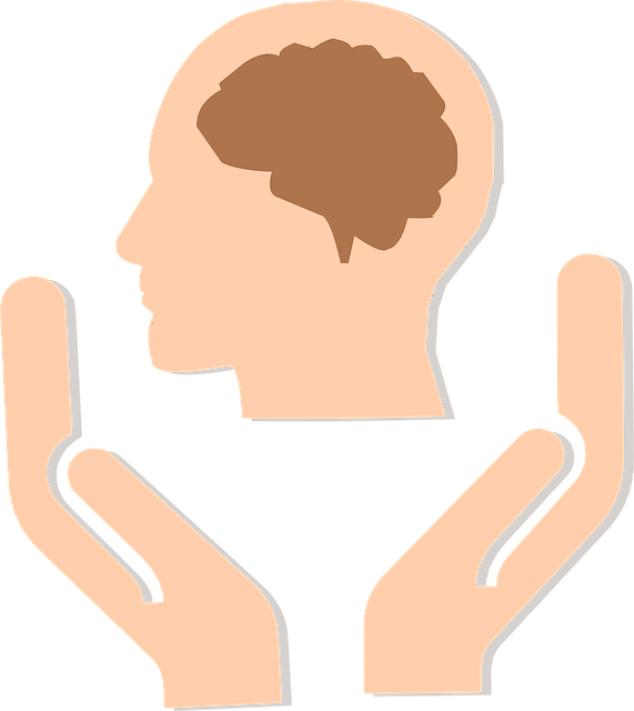 Free hand head brain vector