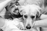 dog, man, animal