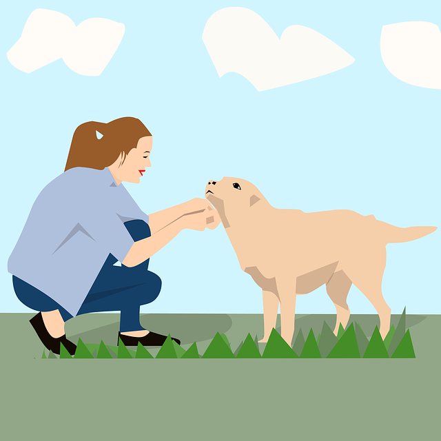 Free dog pets owner illustration
