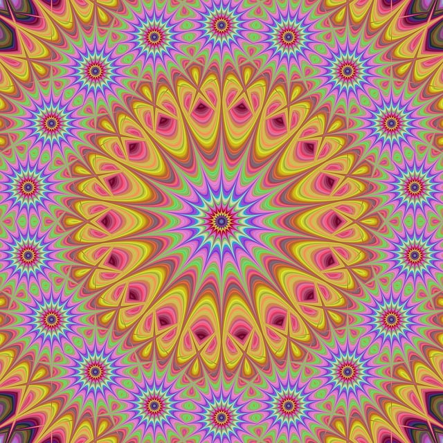 Free geometric flower oriental illustration