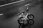 road, rain, bike
