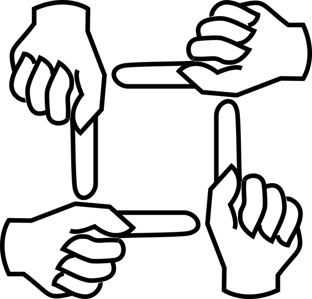 Free hands crossing cooperation vector