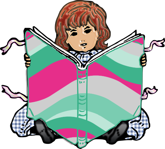 Free boy book reading illustration