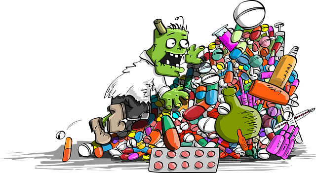 Free zombie pills scrambling illustration