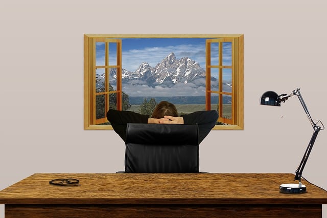 Free desk office window illustration