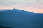 radio tower, mountains, morning
