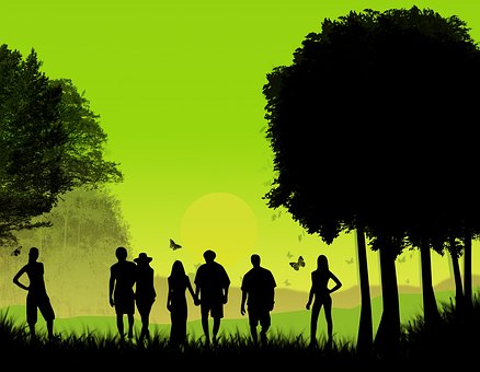 Design, Hintergrund, Baum, Freunde