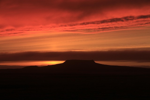 Islândia, Cratera, Vulcão, Pôr Do Sol