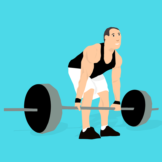 Free body building muscular build crouching illustration