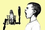 boy, microphone, scream