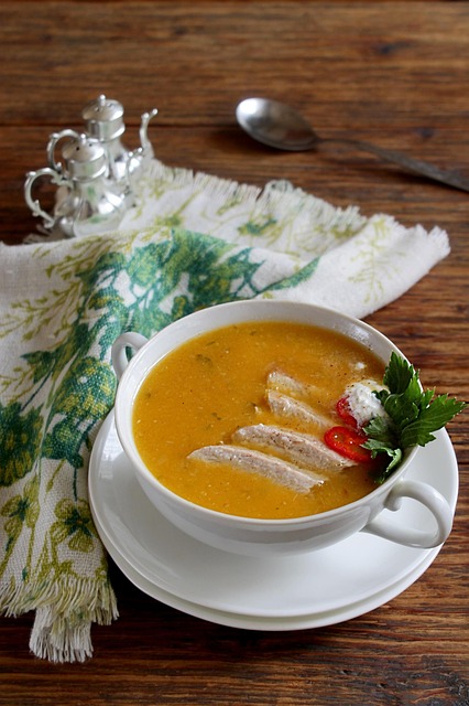 Free Pumpkin Soup In Meat Broth photo and picture