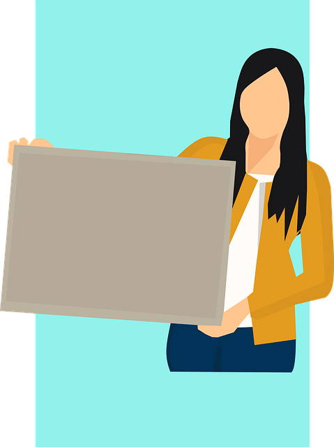 Free board hold woman vector