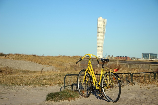 Plajă, Natura, Galben, Bicicletă, Malmö