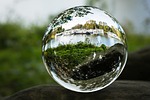 port, ships, glass ball