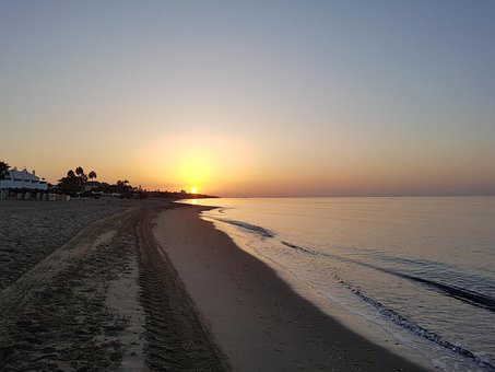 Amanheçer, Praia, Mar, Sol, Areia