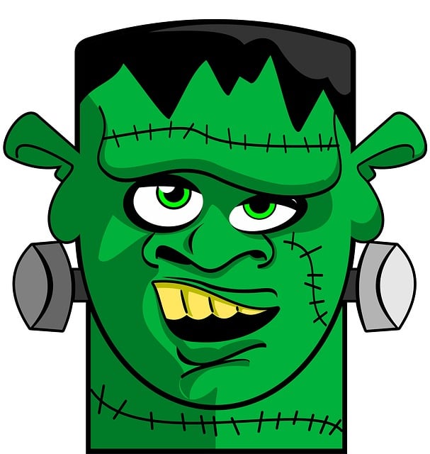 Free halloween frankenstien party illustration