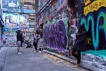 posing, hosier lane, street art