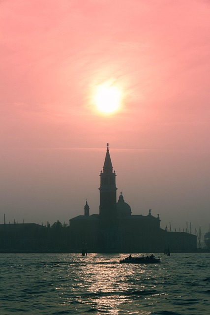 Veneza, Pôr Do Sol, Panorama, Itália
