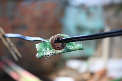 Rust, Wire, Lerret, Eyelets, Rusten