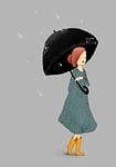 rain, girl, umbrella