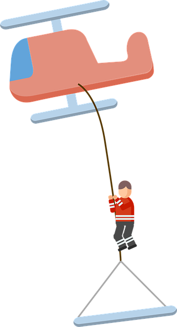 Rettungsschwimmer, Hubschrauber, Liege