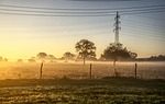 sunrise, sun, fog