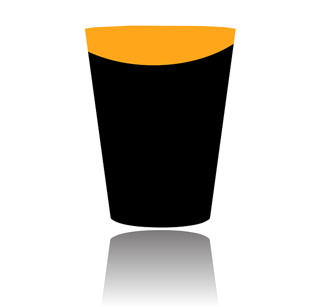 Free orange silhouette cup illustration