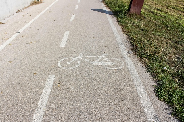 Fiets, Weg, Divisie, Grijs, Wit Groen