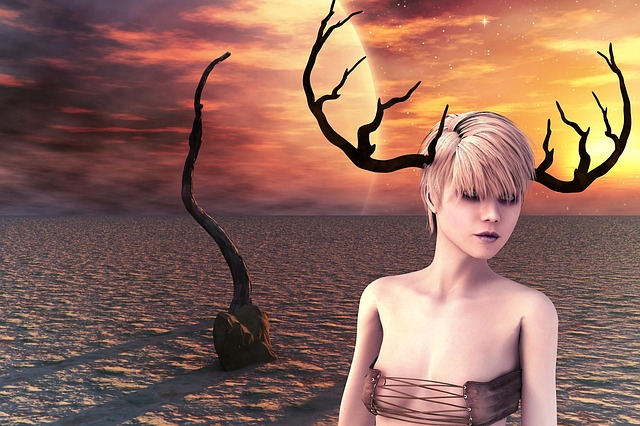 Free fantasy desert landscape illustration