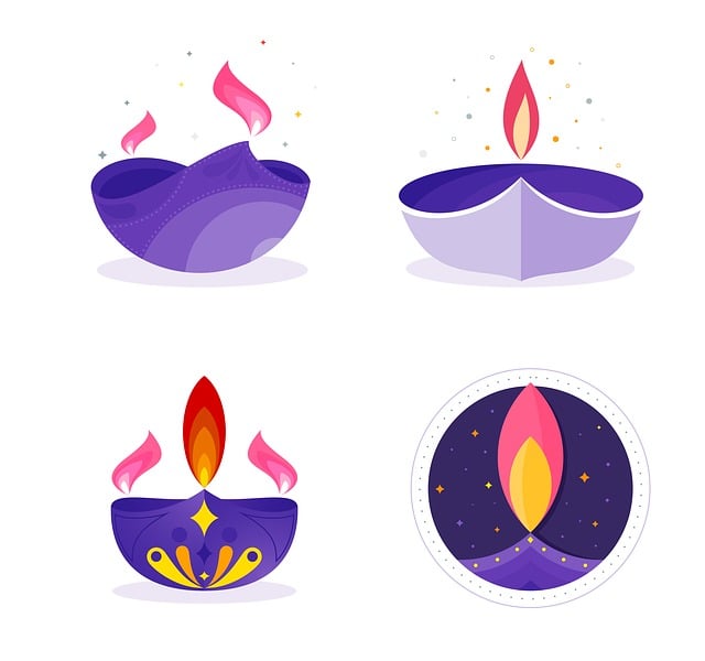 Free diwali lamp festival illustration