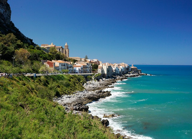 Sicilien, Italien, Hav, Cefalù, Sten