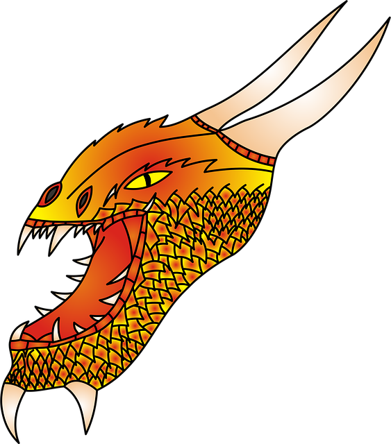 Free dragon without background the head of the vector
