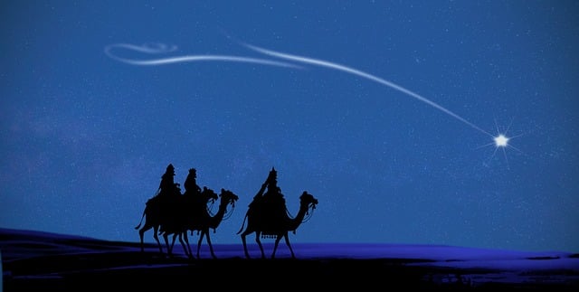 Free christmas wise men christmas card illustration