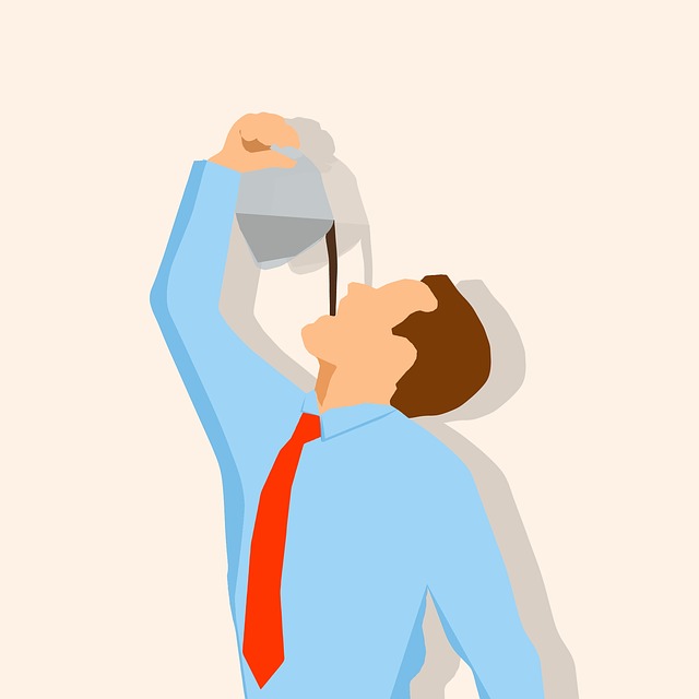 Free businessman coffee pouring illustration