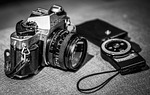 black and white, camera, film