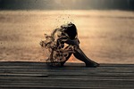 woman, web, water