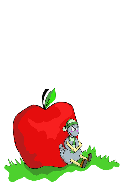 Ormen, Apple, Illustrasjon, Grafikk