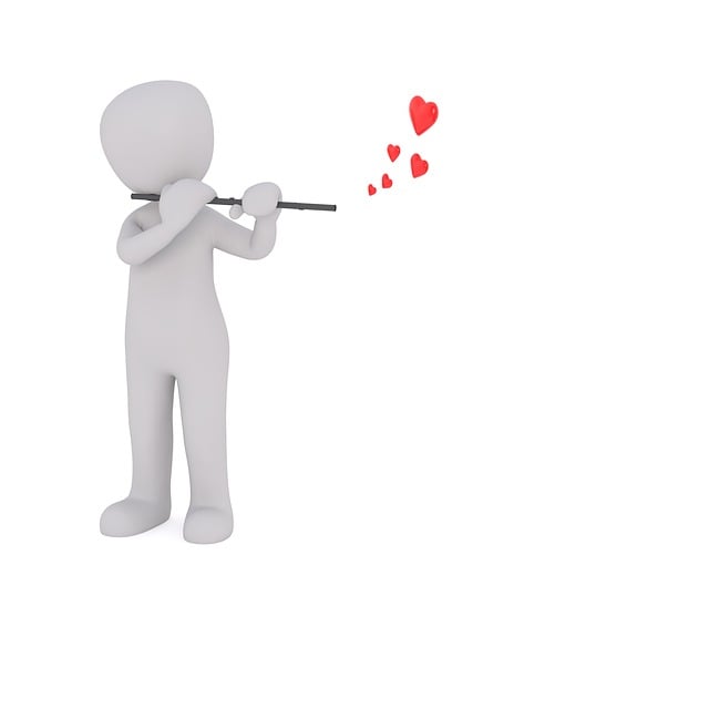 Free flute love heart illustration