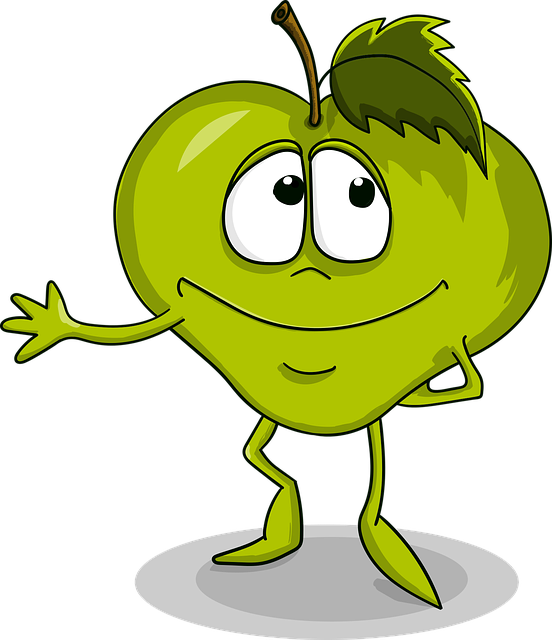 Free apple cute smile vector