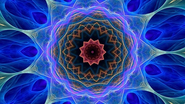 Free cosmic flower kaleidoscope art pattern illustration