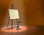 painting, easel, artist