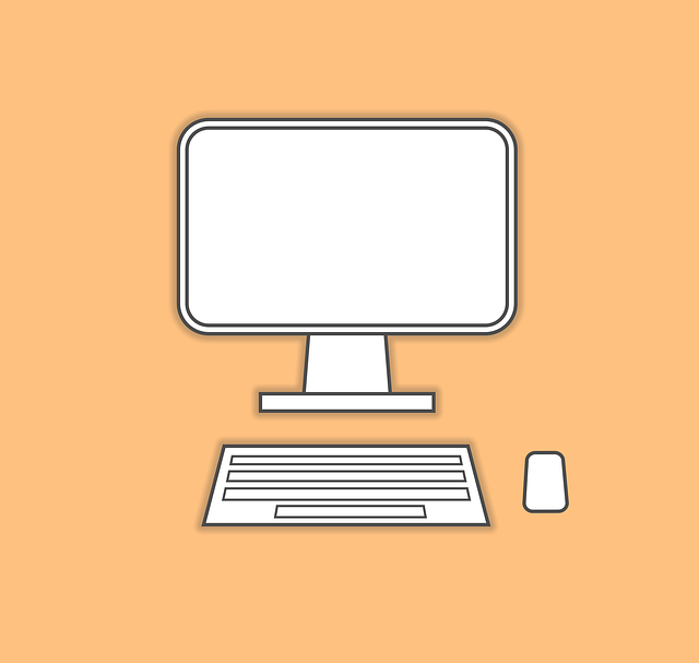 Free computer monitor keyboard illustration