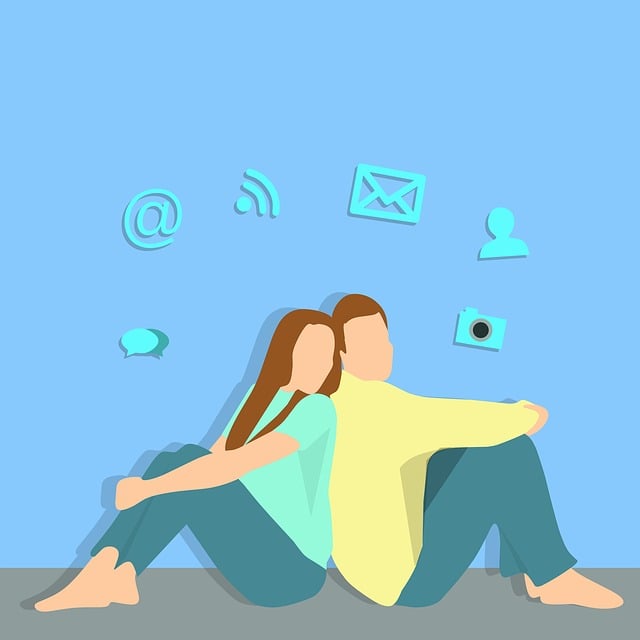 Social Media, Konzept, Mann, Frau