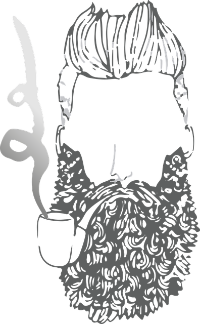Free beard pipe line-art vector