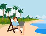 cartoon, sand, beach
