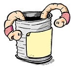 worms, can, soil