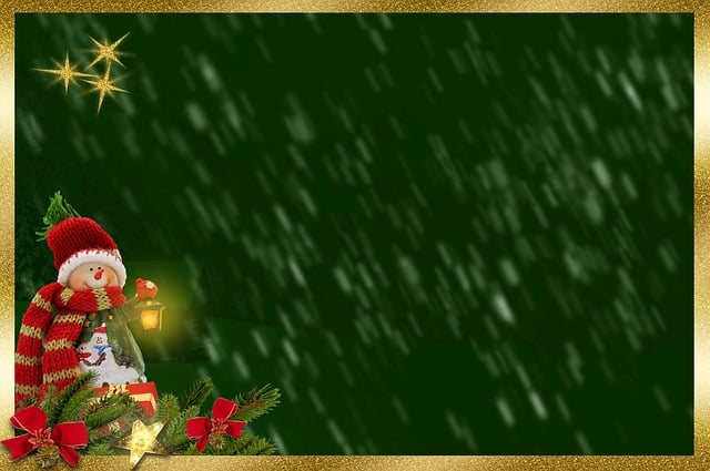Free snowman frame background image illustration